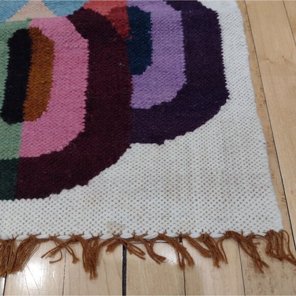 Vtg Set Handmade Peruvian Textile Placemats Wall Hangings Folk Art Girls Birds - Picture 8 of 13